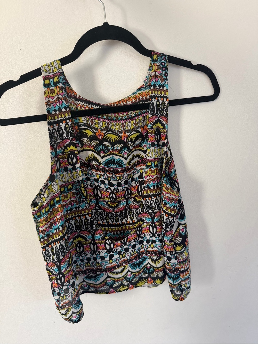 Multicolor Patterned Flowy Tank Top - Picture 2 of 3